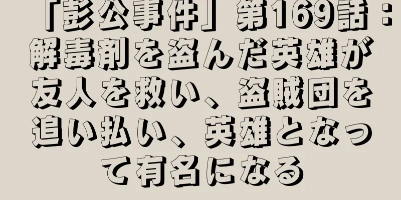 「彭公事件」第169話：解毒剤を盗んだ英雄が友人を救い、盗賊団を追い払い、英雄となって有名になる