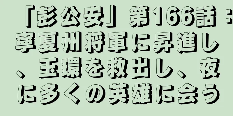 「彭公安」第166話：寧夏州将軍に昇進し、玉環を救出し、夜に多くの英雄に会う