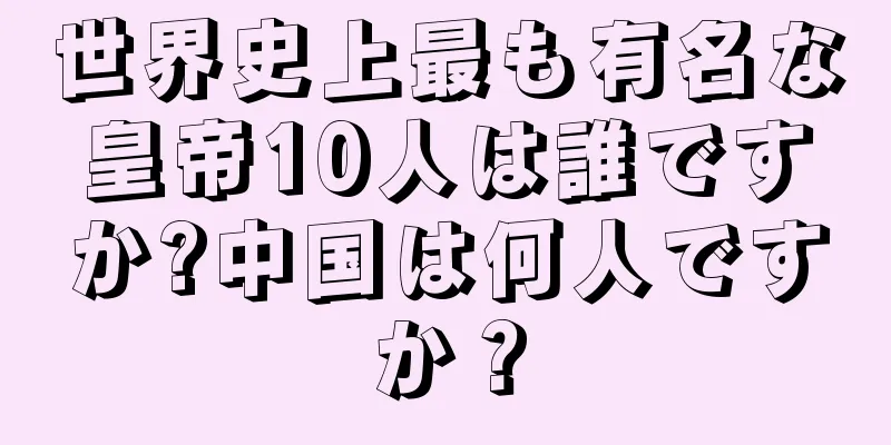 世界史上最も有名な皇帝10人は誰ですか?中国は何人ですか？
