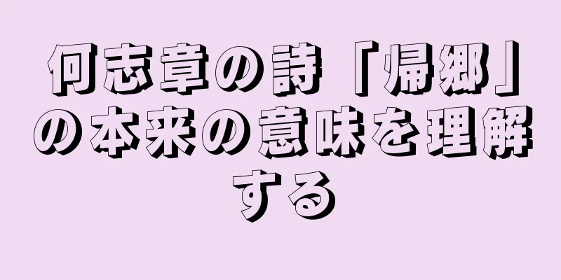 何志章の詩「帰郷」の本来の意味を理解する
