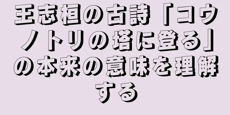 王志桓の古詩「コウノトリの塔に登る」の本来の意味を理解する