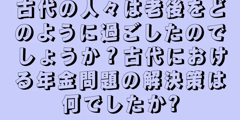 古代の人々は老後をどのように過ごしたのでしょうか？古代における年金問題の解決策は何でしたか?