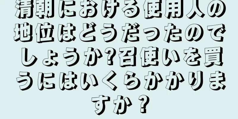清朝における使用人の地位はどうだったのでしょうか?召使いを買うにはいくらかかりますか？
