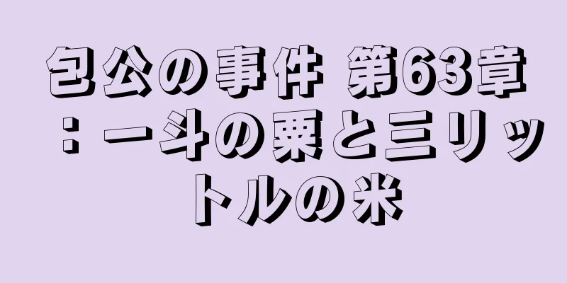 包公の事件 第63章：一斗の粟と三リットルの米