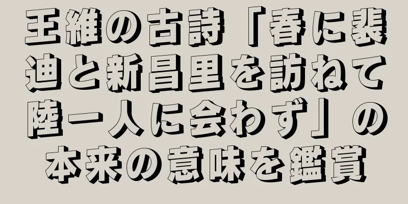 王維の古詩「春に裴迪と新昌里を訪ねて陸一人に会わず」の本来の意味を鑑賞