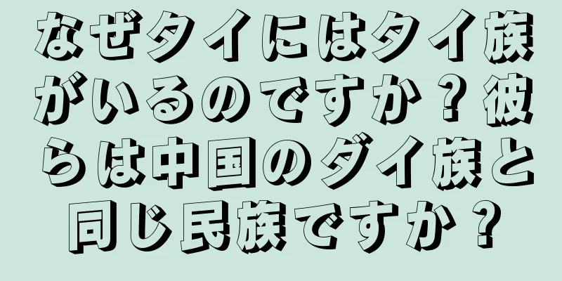 なぜタイにはタイ族がいるのですか？彼らは中国のダイ族と同じ民族ですか？