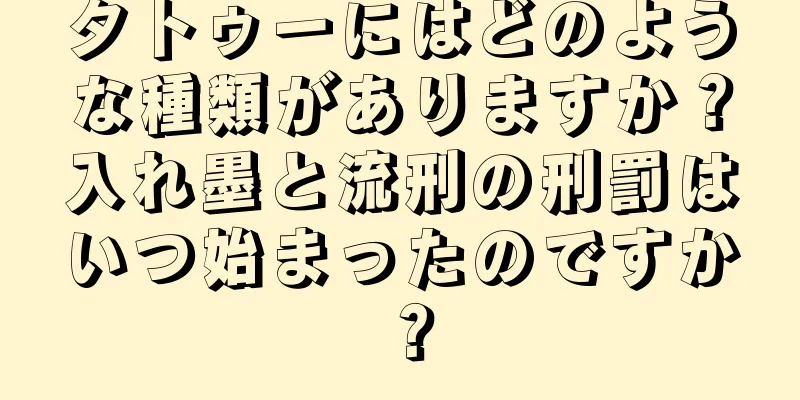 タトゥーにはどのような種類がありますか？入れ墨と流刑の刑罰はいつ始まったのですか？