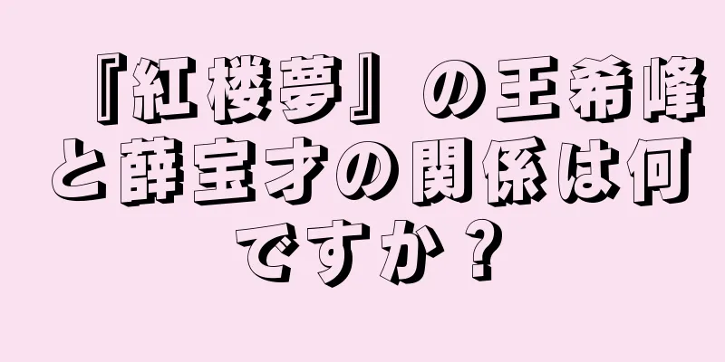 『紅楼夢』の王希峰と薛宝才の関係は何ですか？