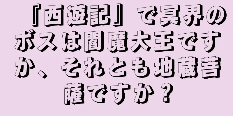 『西遊記』で冥界のボスは閻魔大王ですか、それとも地蔵菩薩ですか？