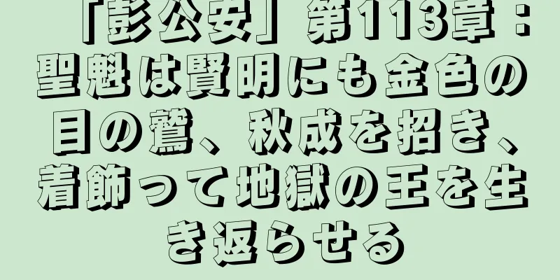 「彭公安」第113章：聖魁は賢明にも金色の目の鷲、秋成を招き、着飾って地獄の王を生き返らせる