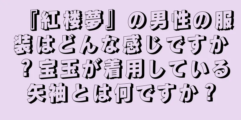 『紅楼夢』の男性の服装はどんな感じですか？宝玉が着用している矢袖とは何ですか？