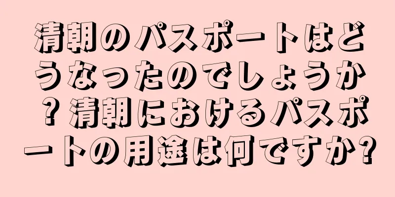 清朝のパスポートはどうなったのでしょうか？清朝におけるパスポートの用途は何ですか?