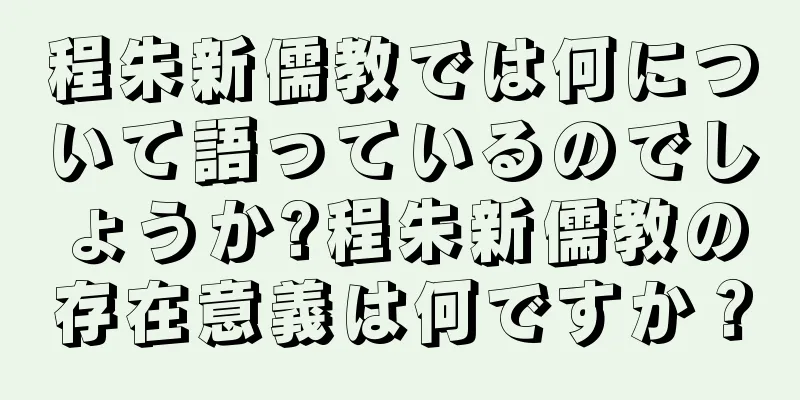 程朱新儒教では何について語っているのでしょうか?程朱新儒教の存在意義は何ですか？