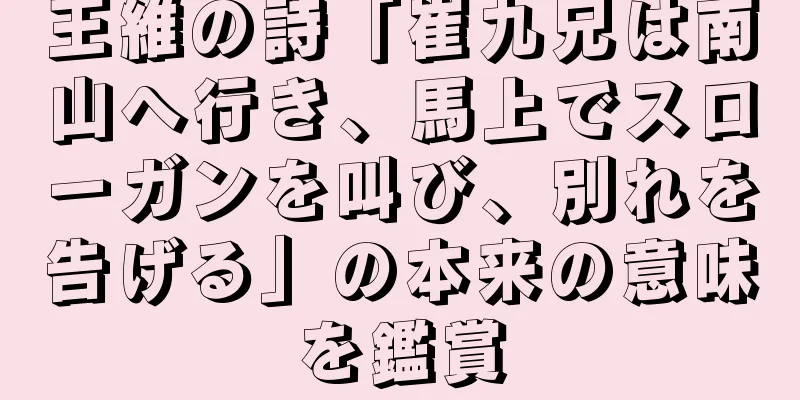 王維の詩「崔九兄は南山へ行き、馬上でスローガンを叫び、別れを告げる」の本来の意味を鑑賞