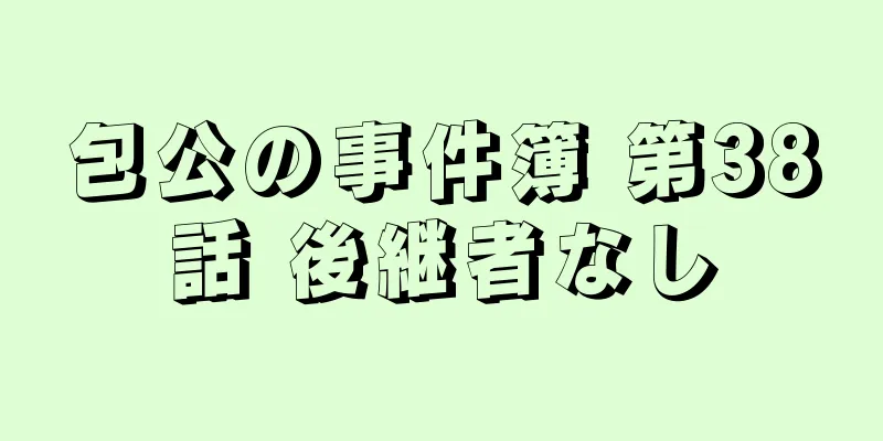 包公の事件簿 第38話 後継者なし