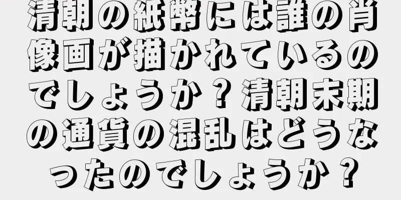 清朝の紙幣には誰の肖像画が描かれているのでしょうか？清朝末期の通貨の混乱はどうなったのでしょうか？