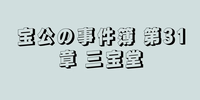 宝公の事件簿 第31章 三宝堂