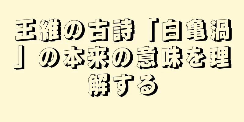 王維の古詩「白亀渦」の本来の意味を理解する