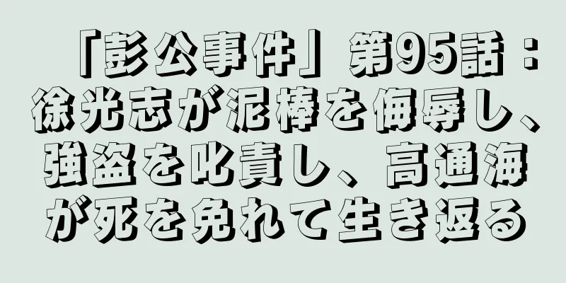 「彭公事件」第95話：徐光志が泥棒を侮辱し、強盗を叱責し、高通海が死を免れて生き返る