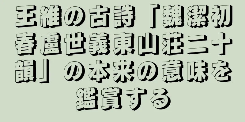 王維の古詩「魏潔初春盧世義東山荘二十韻」の本来の意味を鑑賞する