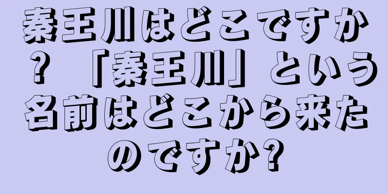 秦王川はどこですか？ 「秦王川」という名前はどこから来たのですか?