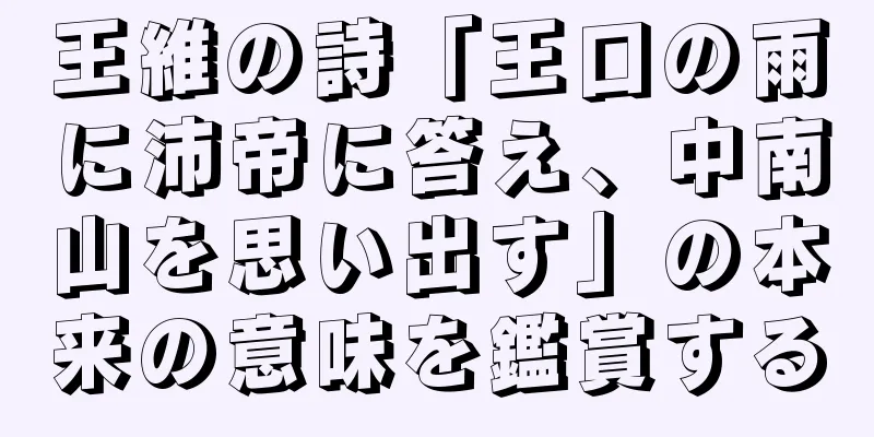 王維の詩「王口の雨に沛帝に答え、中南山を思い出す」の本来の意味を鑑賞する