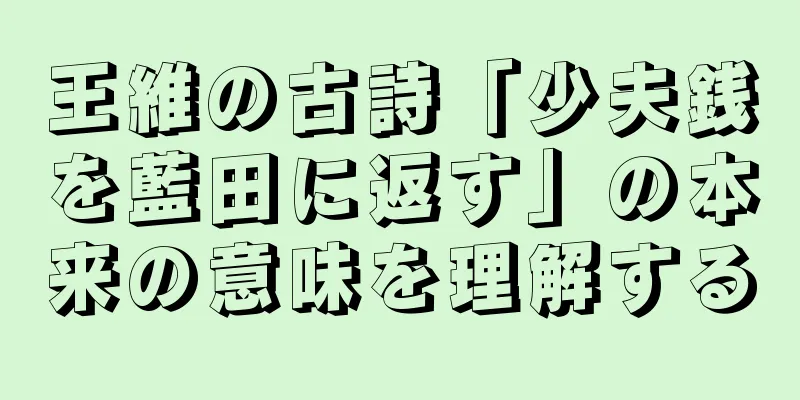 王維の古詩「少夫銭を藍田に返す」の本来の意味を理解する