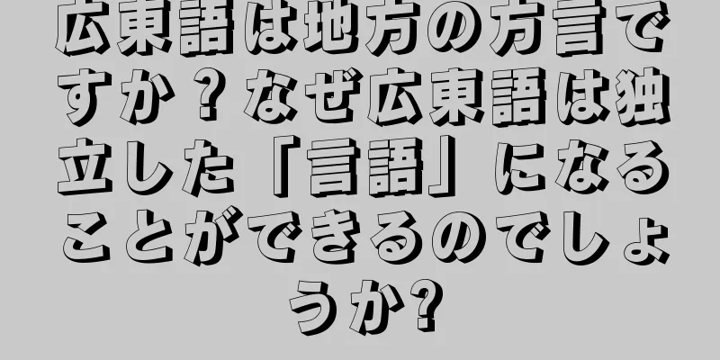 広東語は地方の方言ですか？なぜ広東語は独立した「言語」になることができるのでしょうか?
