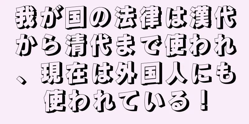 我が国の法律は漢代から清代まで使われ、現在は外国人にも使われている！