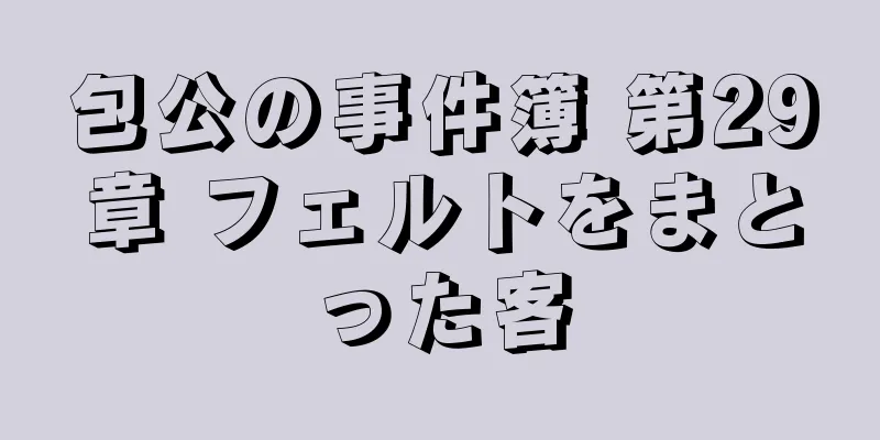 包公の事件簿 第29章 フェルトをまとった客