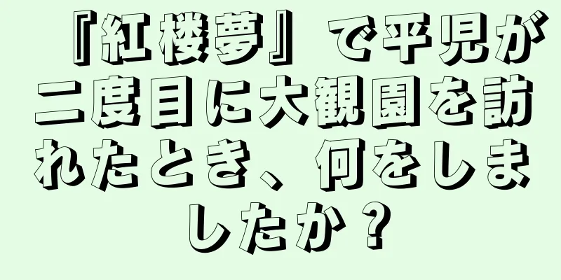 『紅楼夢』で平児が二度目に大観園を訪れたとき、何をしましたか？