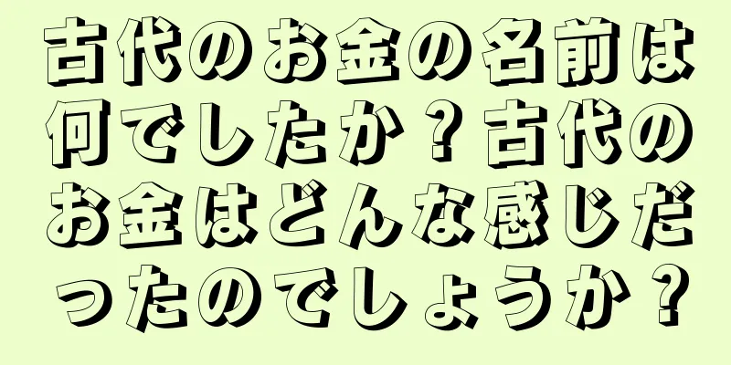 古代のお金の名前は何でしたか？古代のお金はどんな感じだったのでしょうか？