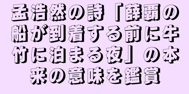 孟浩然の詩「薛覇の船が到着する前に牛竹に泊まる夜」の本来の意味を鑑賞