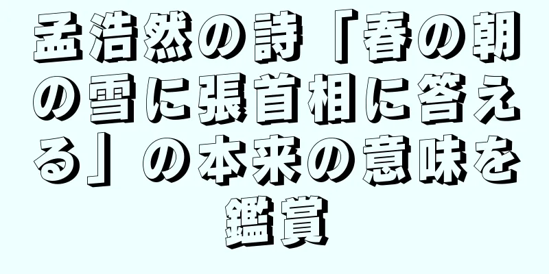 孟浩然の詩「春の朝の雪に張首相に答える」の本来の意味を鑑賞