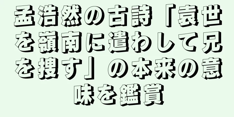 孟浩然の古詩「袁世を嶺南に遣わして兄を捜す」の本来の意味を鑑賞