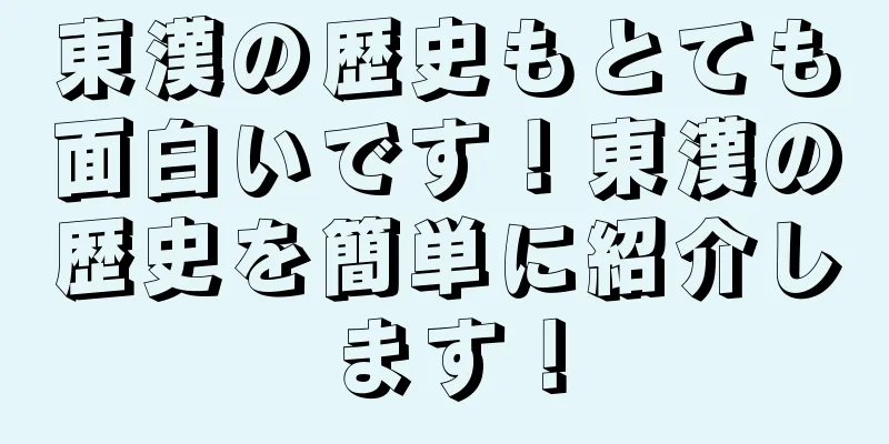 東漢の歴史もとても面白いです！東漢の歴史を簡単に紹介します！