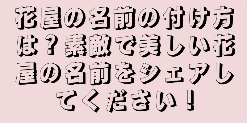 花屋の名前の付け方は？素敵で美しい花屋の名前をシェアしてください！
