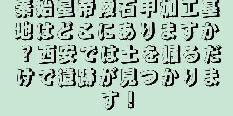 秦始皇帝陵石甲加工基地はどこにありますか？西安では土を掘るだけで遺跡が見つかります！