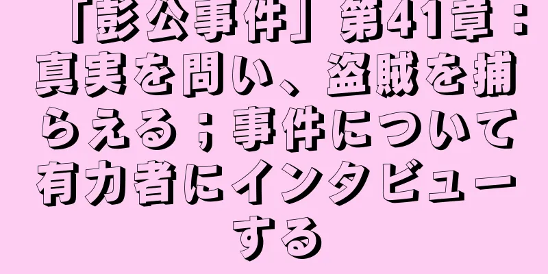 「彭公事件」第41章：真実を問い、盗賊を捕らえる；事件について有力者にインタビューする