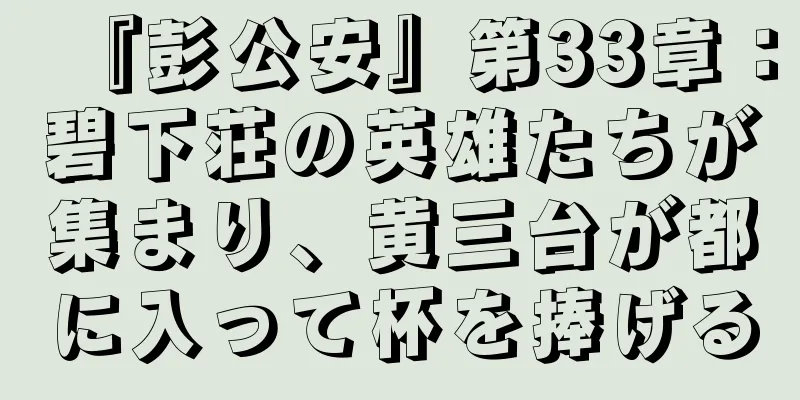 『彭公安』第33章：碧下荘の英雄たちが集まり、黄三台が都に入って杯を捧げる