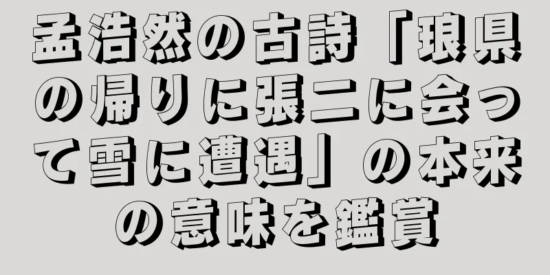 孟浩然の古詩「琅県の帰りに張二に会って雪に遭遇」の本来の意味を鑑賞