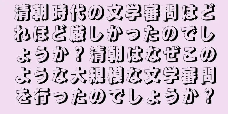 清朝時代の文学審問はどれほど厳しかったのでしょうか？清朝はなぜこのような大規模な文学審問を行ったのでしょうか？