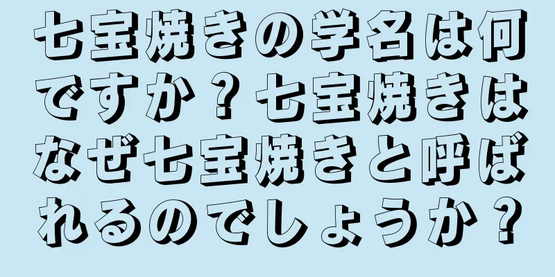 七宝焼きの学名は何ですか？七宝焼きはなぜ七宝焼きと呼ばれるのでしょうか？