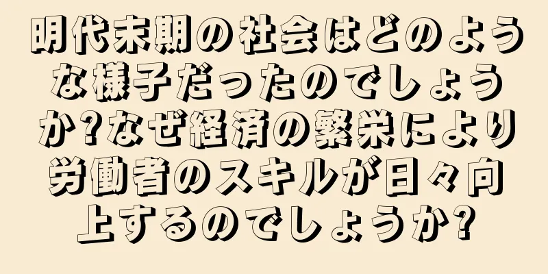 明代末期の社会はどのような様子だったのでしょうか?なぜ経済の繁栄により労働者のスキルが日々向上するのでしょうか?