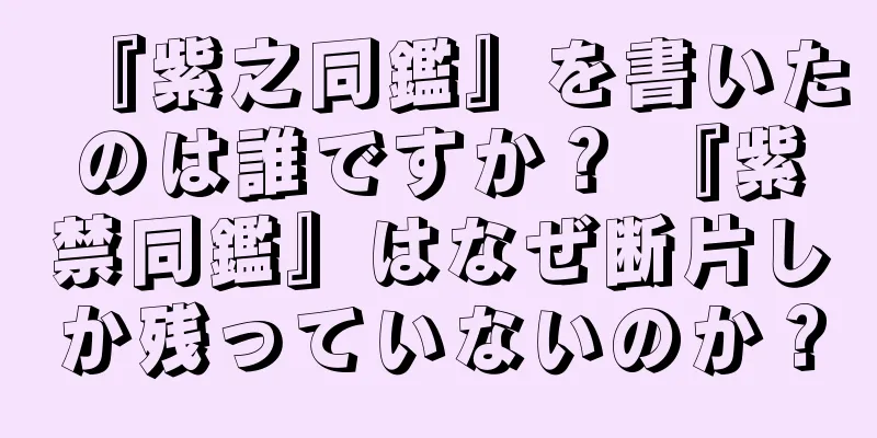 『紫之同鑑』を書いたのは誰ですか？ 『紫禁同鑑』はなぜ断片しか残っていないのか？