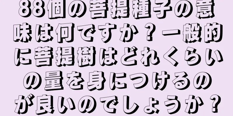 88個の菩提種子の意味は何ですか？一般的に菩提樹はどれくらいの量を身につけるのが良いのでしょうか？