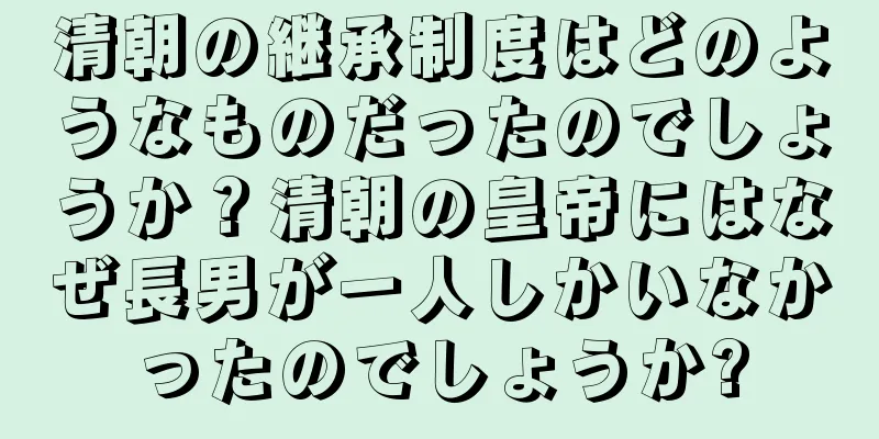 清朝の継承制度はどのようなものだったのでしょうか？清朝の皇帝にはなぜ長男が一人しかいなかったのでしょうか?