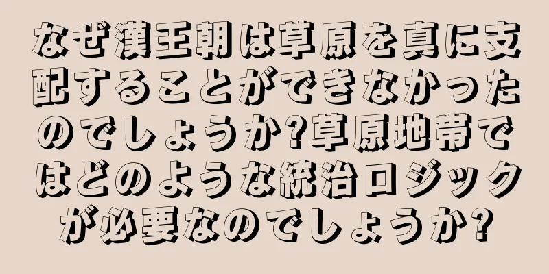 なぜ漢王朝は草原を真に支配することができなかったのでしょうか?草原地帯ではどのような統治ロジックが必要なのでしょうか?