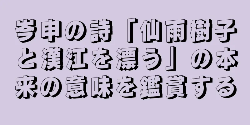 岑申の詩「仙雨樹子と漢江を漂う」の本来の意味を鑑賞する