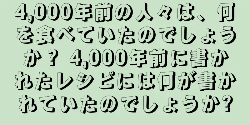 4,000年前の人々は、何を食べていたのでしょうか？ 4,000年前に書かれたレシピには何が書かれていたのでしょうか?